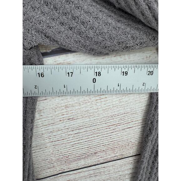 Vocal Embellished Fleur De Lis Print Thermal Shirt Womens Small Gray Waffle Knit - Picture 9 of 10